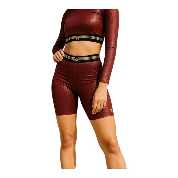 EleVen by Venus Williams Wonder Woman Biker Shorts XS Glitter Red - Picture 7 of 8